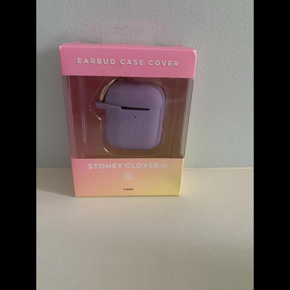 Stoney Clover Lane x Target Purple Smiley Silicone Earbud Airpod Case NIB